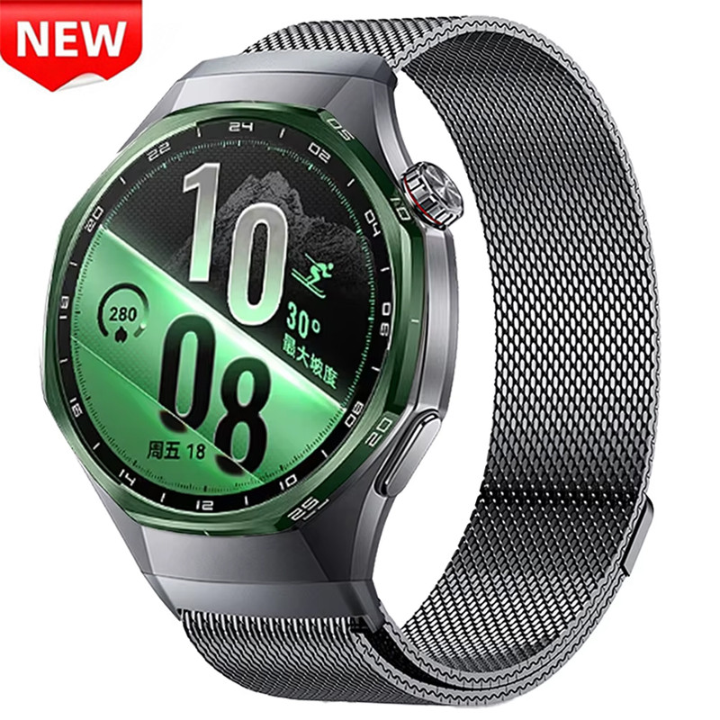 Pulseira Magnética Milanesa Para Huawei Watch GT7 Pro 46mm , De Liberação Rápida De Botão GT6 Sem Lacunas