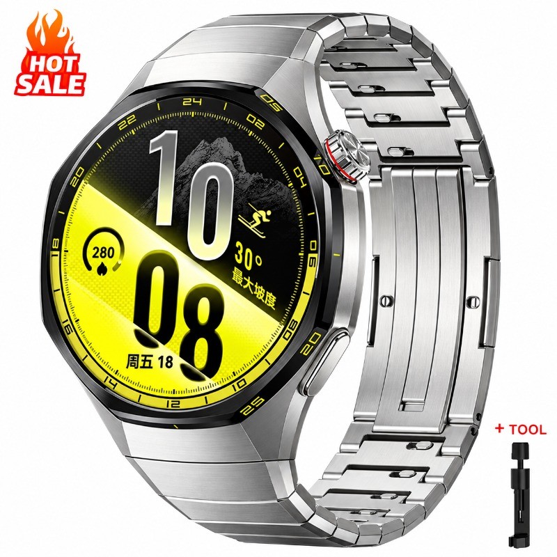 Pulseira De Metal De Titânio Sem Lacunas Para Huawei Watch GT7 Pro 46mm , Luxo De Liberação Rápida GT6