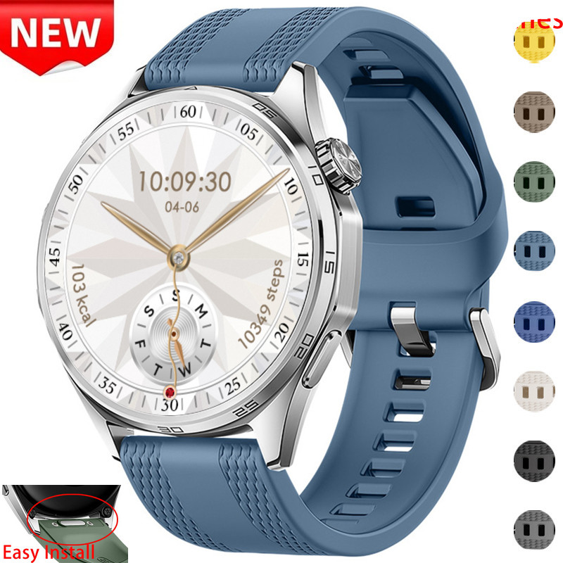 Pulseira De Silicone Universal De 22mm Para Huawei Watch GT7/GT6/GT5/GT4 pro 46mm Ultimate2/Runner2 Botão De Pressão Ban