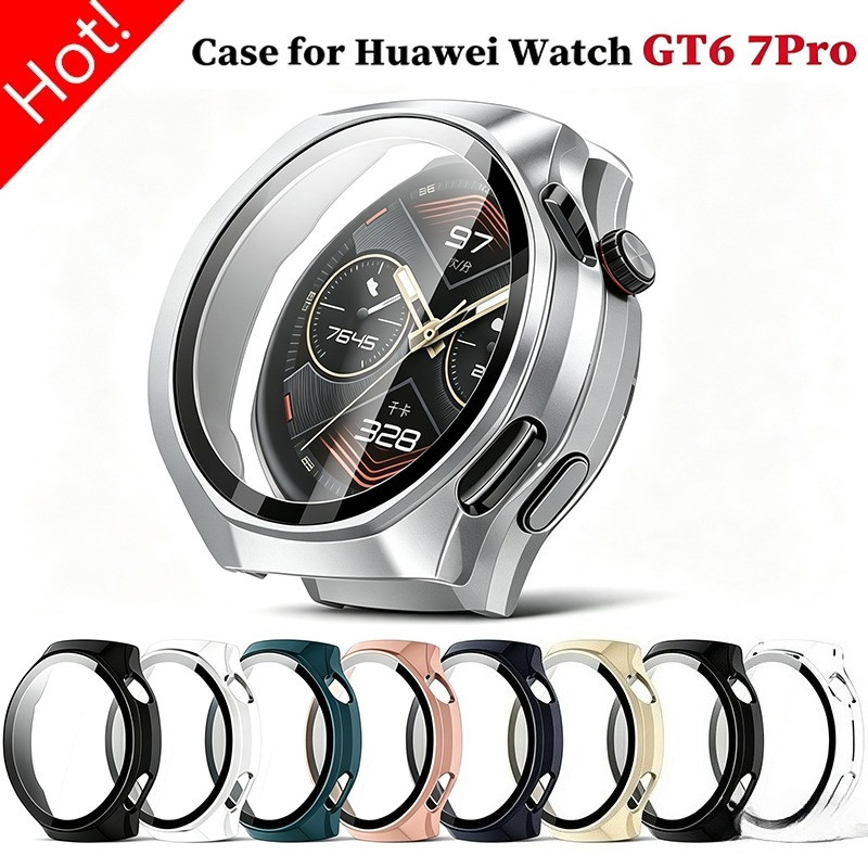 PC + Capa De Vidro Temperado Para Huawei Watch GT7 Pro 46mm Protetor De Tela Relógio GT6 Acessórios De Proteção