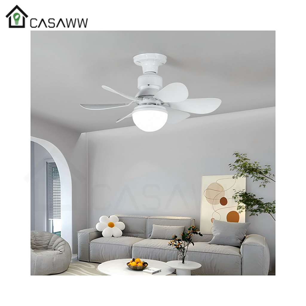 Ventilador Led  De Teto Luminária De teto 3 Em 1 Multifunção 40W 6 pás Branco