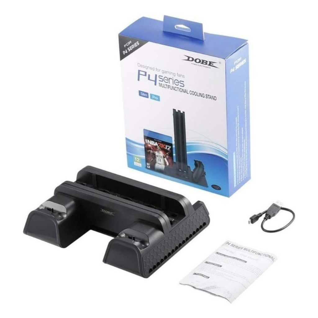 Base Multifuncional Cooler Para Console Ps4 Slim E Pro