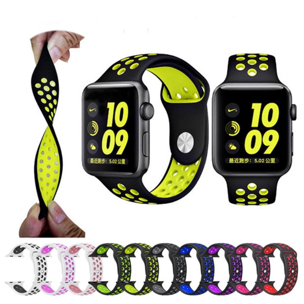 Pulseira de Silicone Esportiva Furada para smart watch Apple Watch 5/4/3/2/1 com 38mm/40mm/41mm/42mm/44mm/45mm