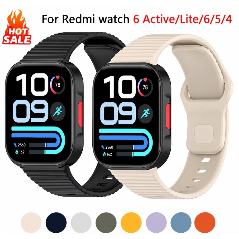 Pulseira Esportiva De Silicone Para Redmi Watch 6 Lite/6 Active watch6/5/4 Xiaomi mi Band 10 Pro/8/9