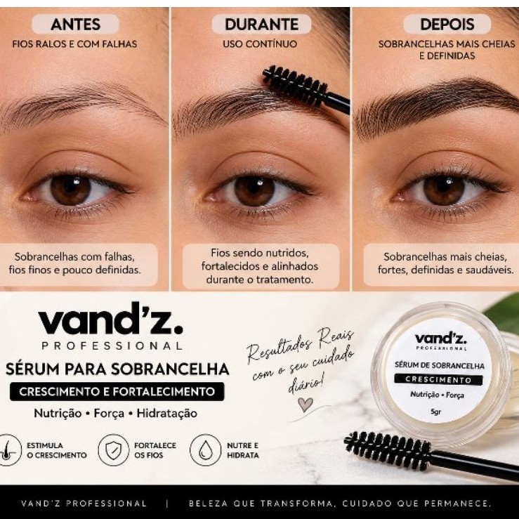 Sérum para Sobrancelhas VAND’Z Professional 3g | Fortalecimento, Nutrição e Hidratação | Uso Diário