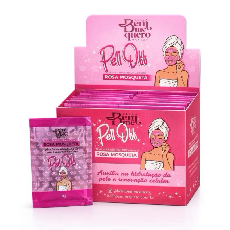 Kit 5/10/20 Máscara Facial 10ml Face Beautiful Sachê de rosa mosqueta/ máscara facial rosa mosqueta 8g