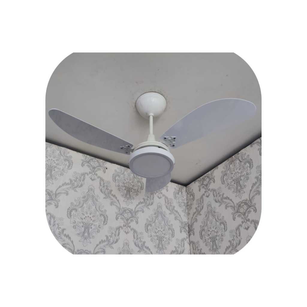 Ventilador De Teto New Cristal Light Led 18w  6000k Cor Das Pás Branco Cor Da Estrutura Branco