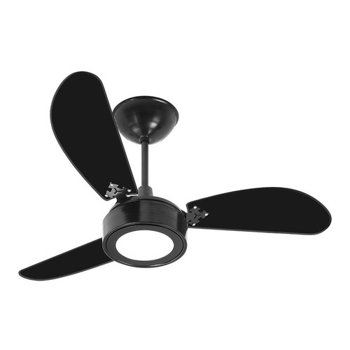 Ventilador De Teto Venti-delta New Light Led Preto Com 3 Pás, 93 cm De Diâmetro 127 v