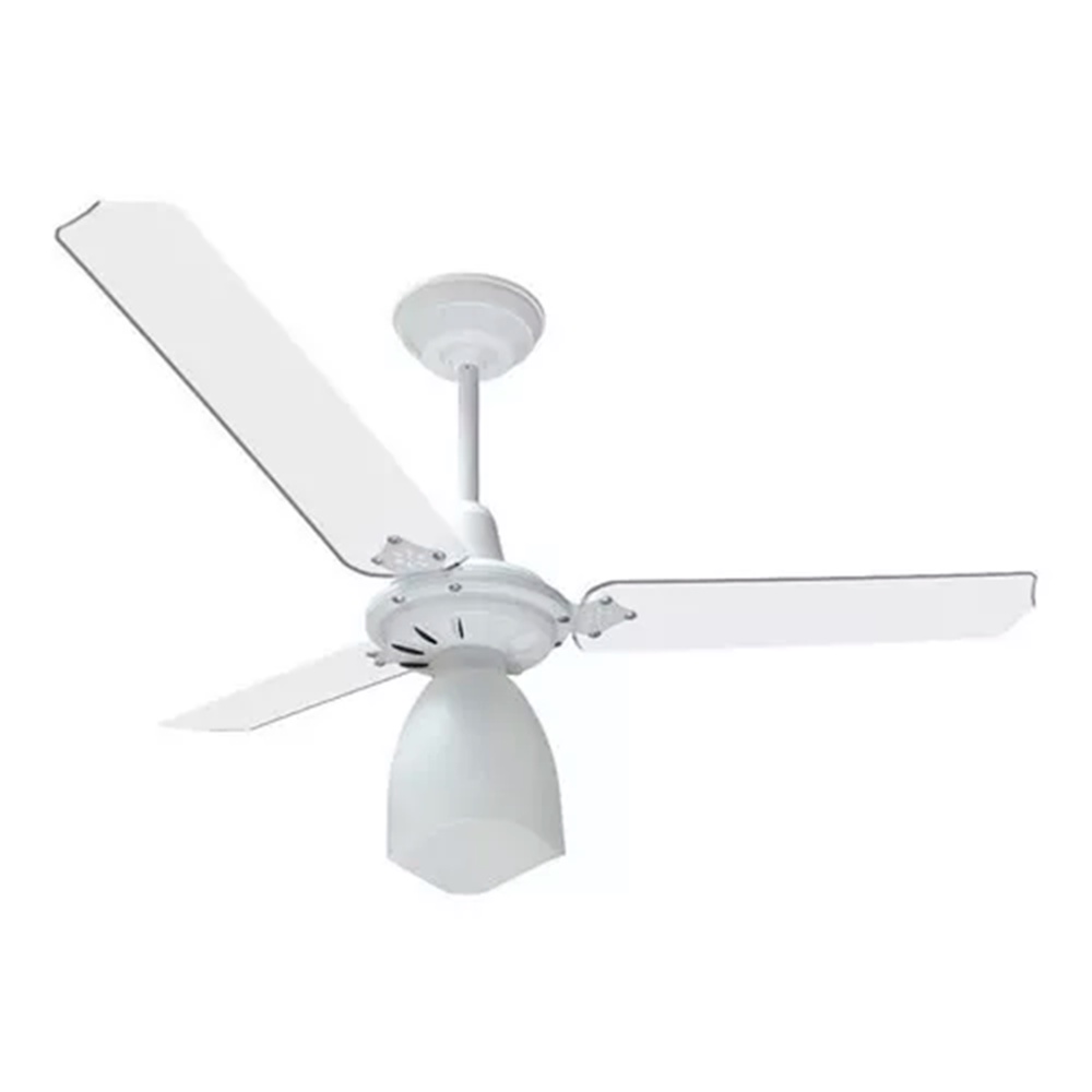 VENTILADOR DE TETO LAQUEADO BRANCO NEW LIGHT C/GLOBO 127V VENTIDELTA