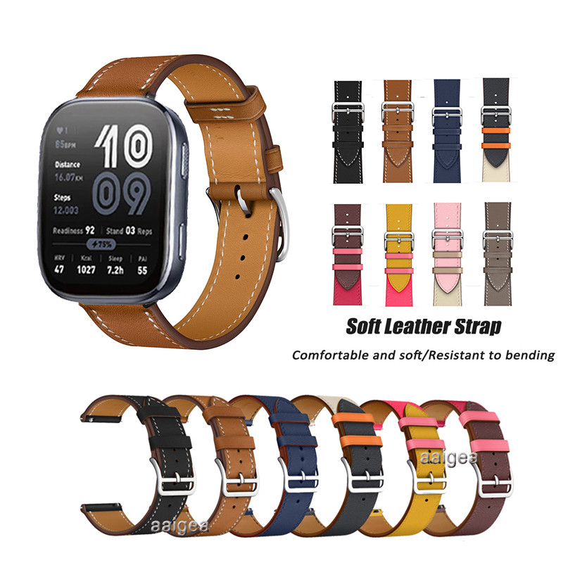 Pulseira De Couro Elegante De 22 Mm Para Huami Amazfit Bip Max/6/6 Unity