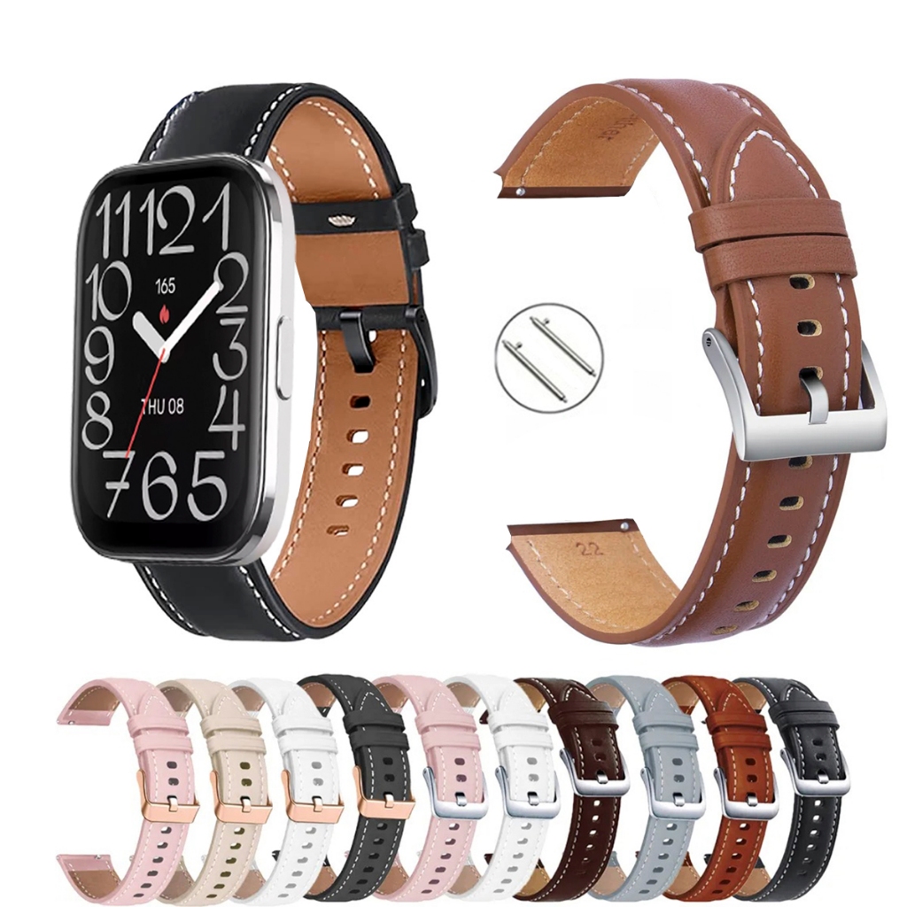 Pulseira 22mm de Couro para Smartwatch Amazfit Bip 5 Unity de Engate Rapido