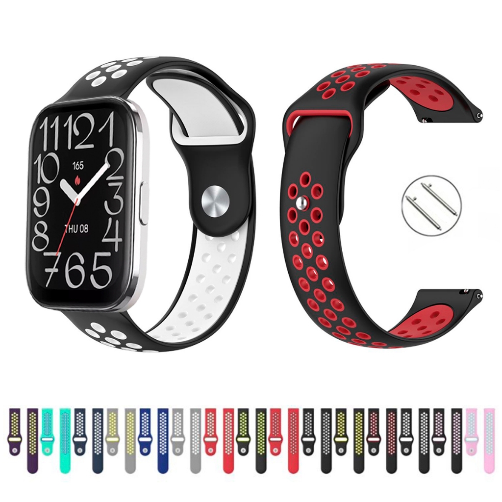 Pulseira 22mm de silicone esportiva para Smartwatch Amazfit Bip 5 Unity de Engate Rapido