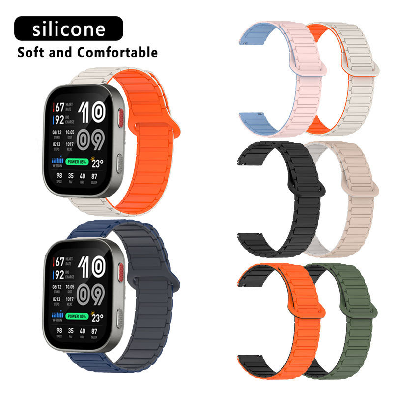 Pulseira De Silicone Magnética Esportiva Durável Para Amazfit Bip Max/6/5/5 Unity/Redmi Watch 5 Active 5Lite
