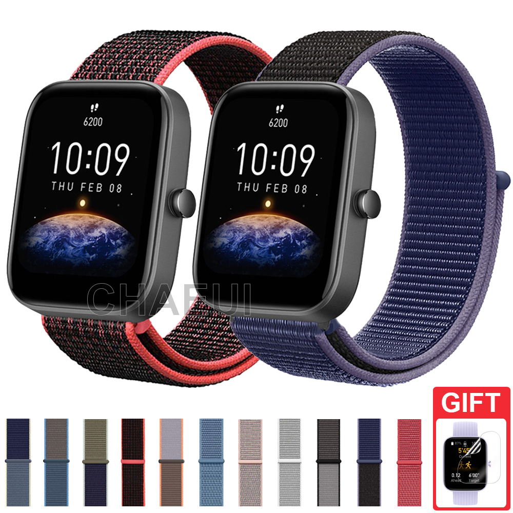 Substituição De Pulseira De Nylon Para Amazfit Bip Max 6 5 Unity 3 U Pro GTS 4 Mini GTS3 GTS2