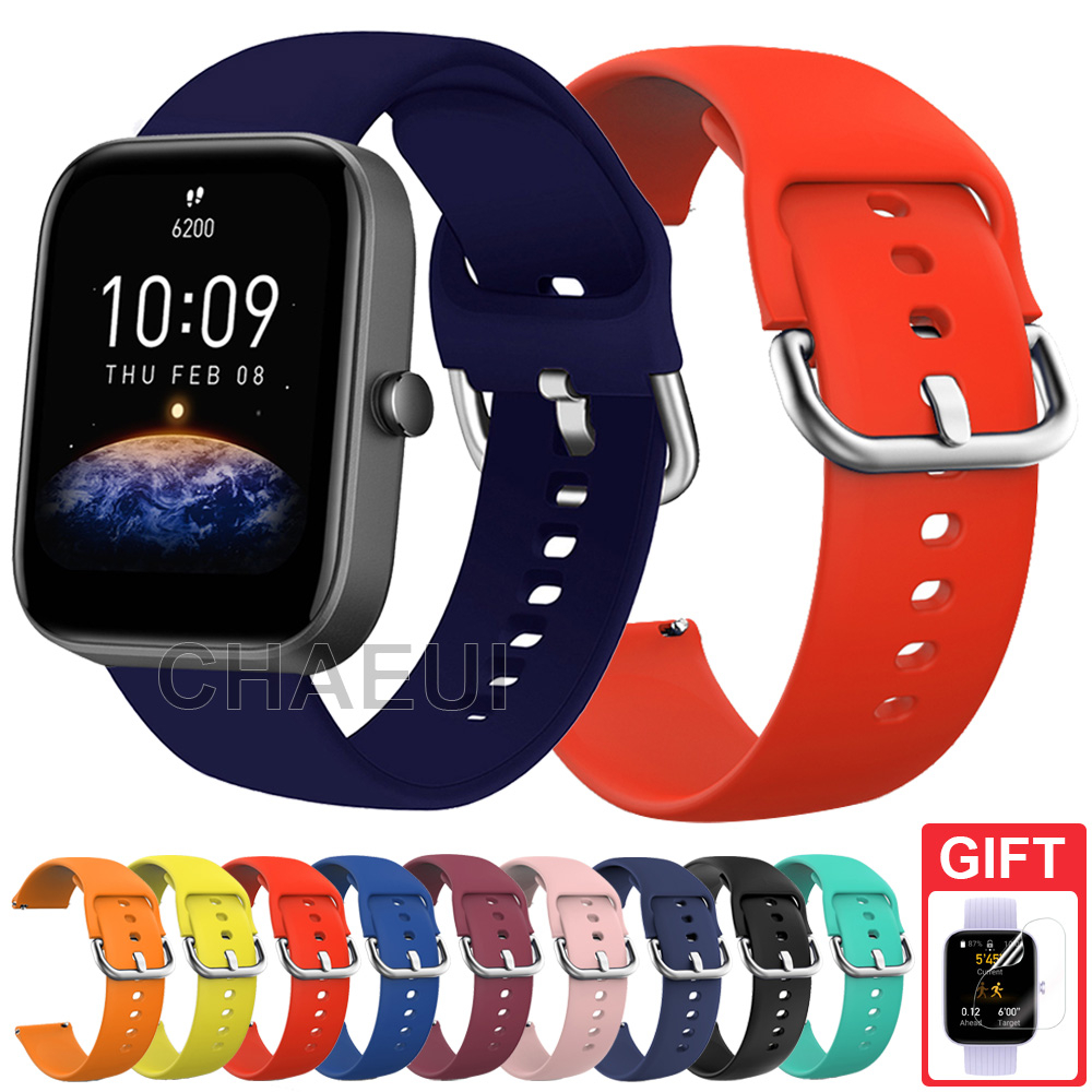 Faixa De Substituição De Pulseira De Silicone Para Amazfit Bip Max 6 5 Unity Bip3 U Pro GTS 4 Mini GTS3 GTS2