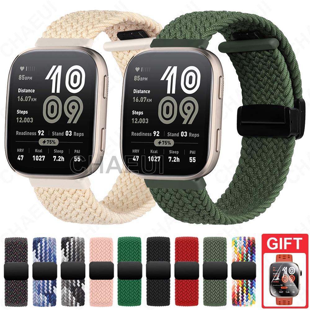 Pulseira De Nylon Tecida Com Fivela Magnética , Acessórios Para Amazfit Bip Max 6 5 Unity 3 U Pro S / GTS 4 Mini 3 2