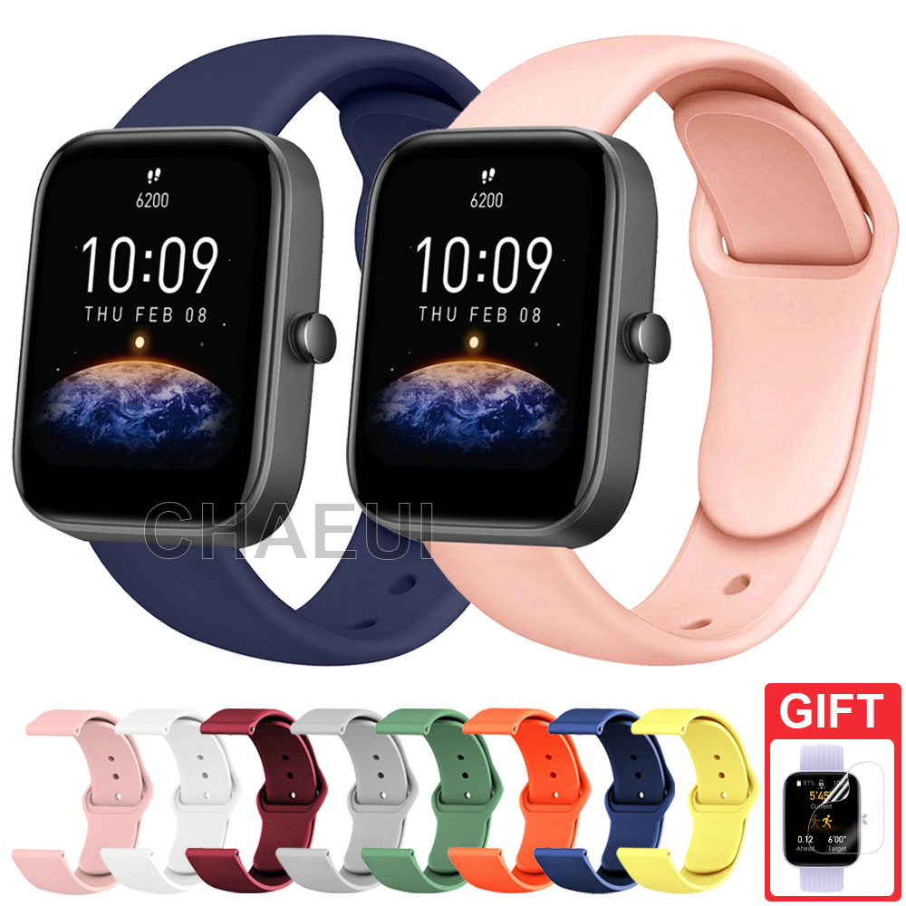 Pulseira De Silicone Para Amazfit Bip Max 6 5 Unity 3 U Pro GTS 4 Mini GTS3 GTS2