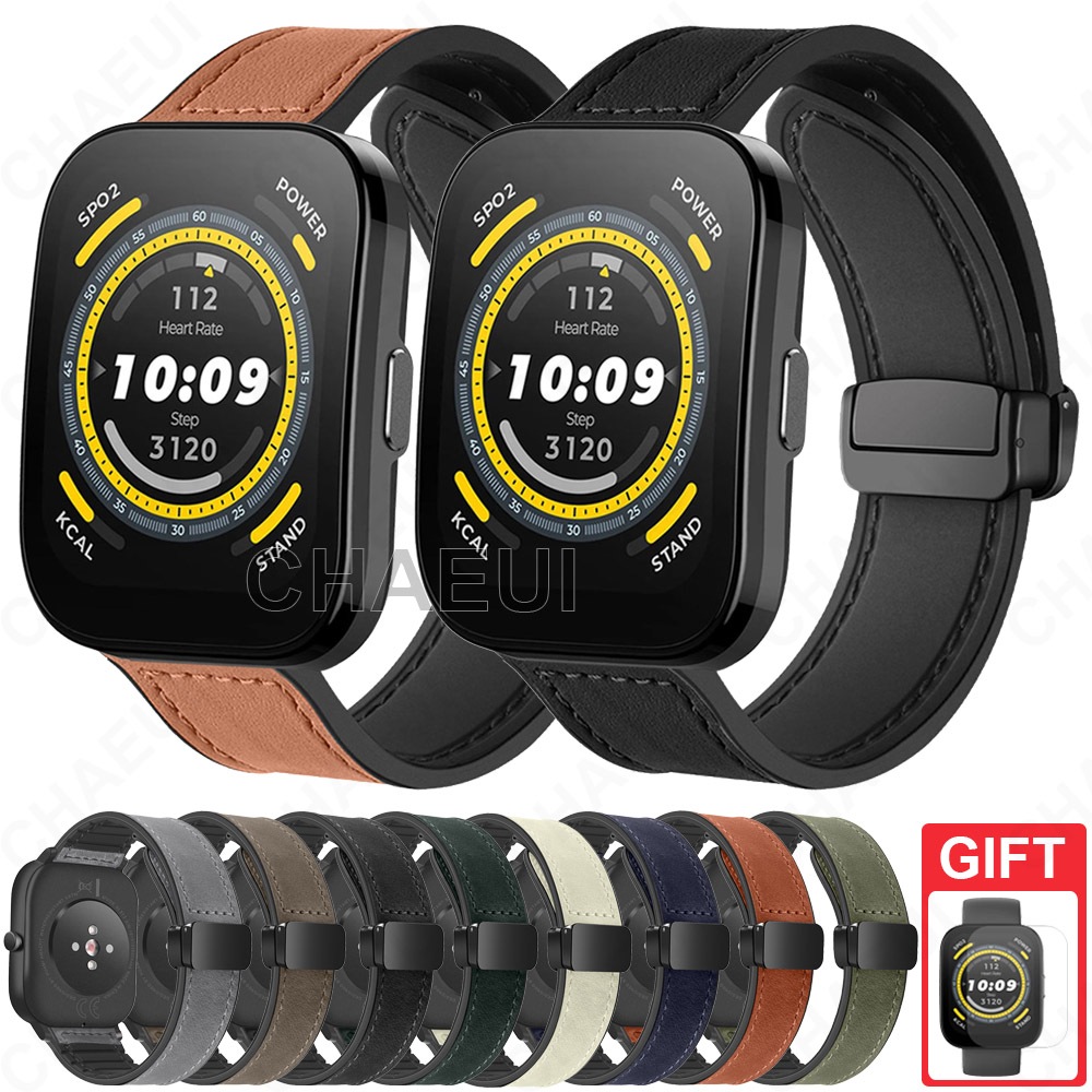 Pulseira De Couro De Silicone , Acessórios De Substituição Para Amazfit Bip Max 6 5 Unity 3 U Pro S / GTS 4 Mini 3 2