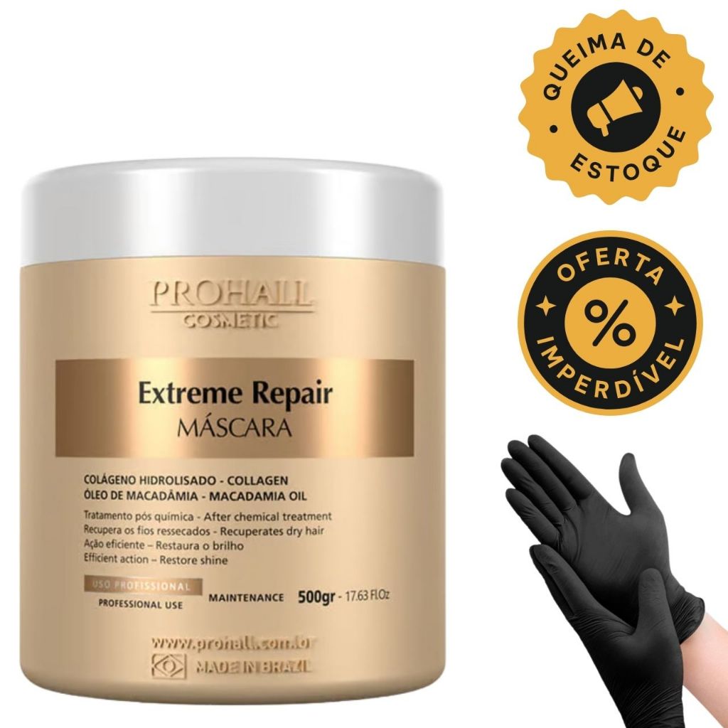 Prohall Cosmetics Máscara Extreme Repair Professional Óleo de Macadâmia 500G