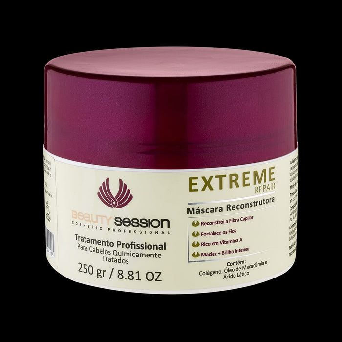 Máscara Reconstrução cabelos Danificados - EXTREME 250 gr - Beauty Session Cosmetic Professional