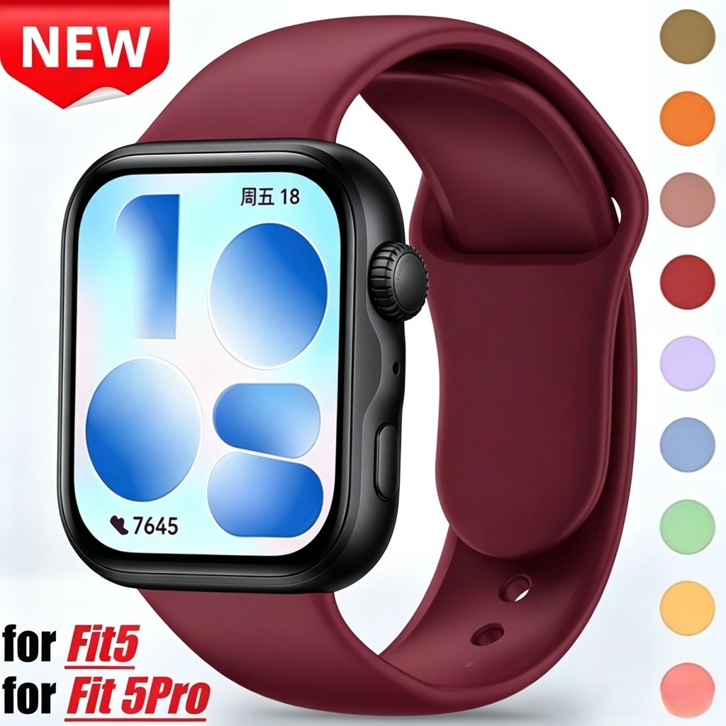 Pulseira Esportiva De Cor Macia Para Huawei Fit 5 Fit5 Pro , De Silicone Correa Watch Fit3 Fit4 , Acessórios