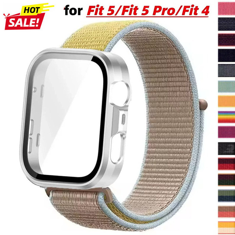 Pulseira De Nylon + Capa Para PC Huawei Watch Fit5 Pro/Fit 5 Protetora Anti-Queda Esportiva Fit4/4 Fit3