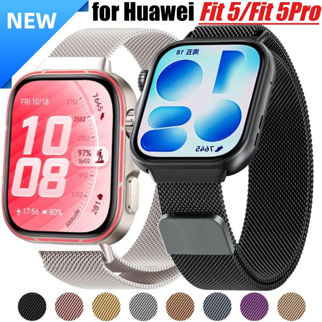 Faixa De Laço De Metal Para Huawei Fit 5 Fit5 Pro Relógio 4 3 Pulseira Magnética De Aço Inoxidável Correa Fit3 Fit4 Aces