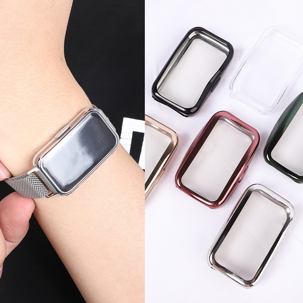 Capa De TPU Macia Para Smartwatch Huawei Band 10 9 8 Com Toda A Cobertura Shell Bumper Frame Protetor De Tela Acessórios