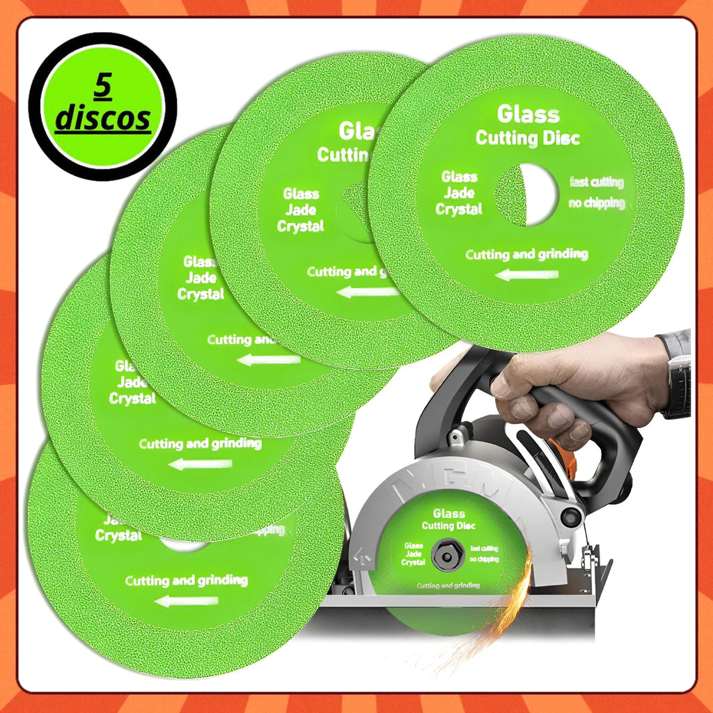 Kit 2/3/4/5 Diamond Discs 100mm x 20mm for Cutting Glass, Mirror, Ceramic, Porcelain