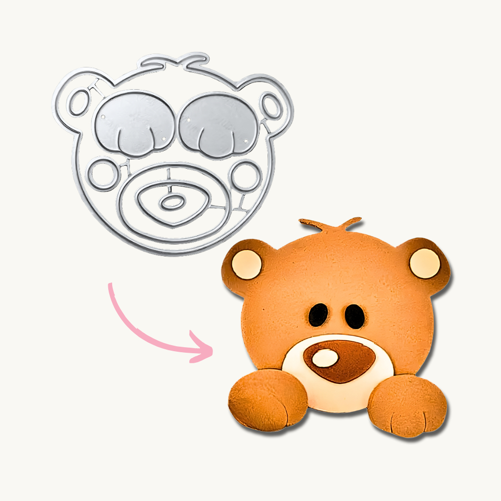 Faca de Corte e Relevo Emboss Cutting Scrapbook Ursinho Fofo Urso Teddy
