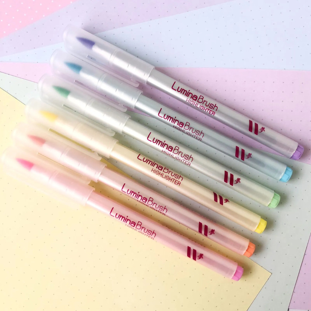 Marca Texto Lumini Brush 6 Cores Pastel com Cheirinho NEWPEN