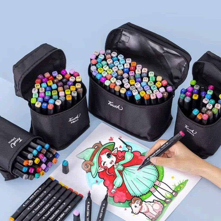 Caneta Marcador para Colorir Desenho Professional, Pontas Duplas