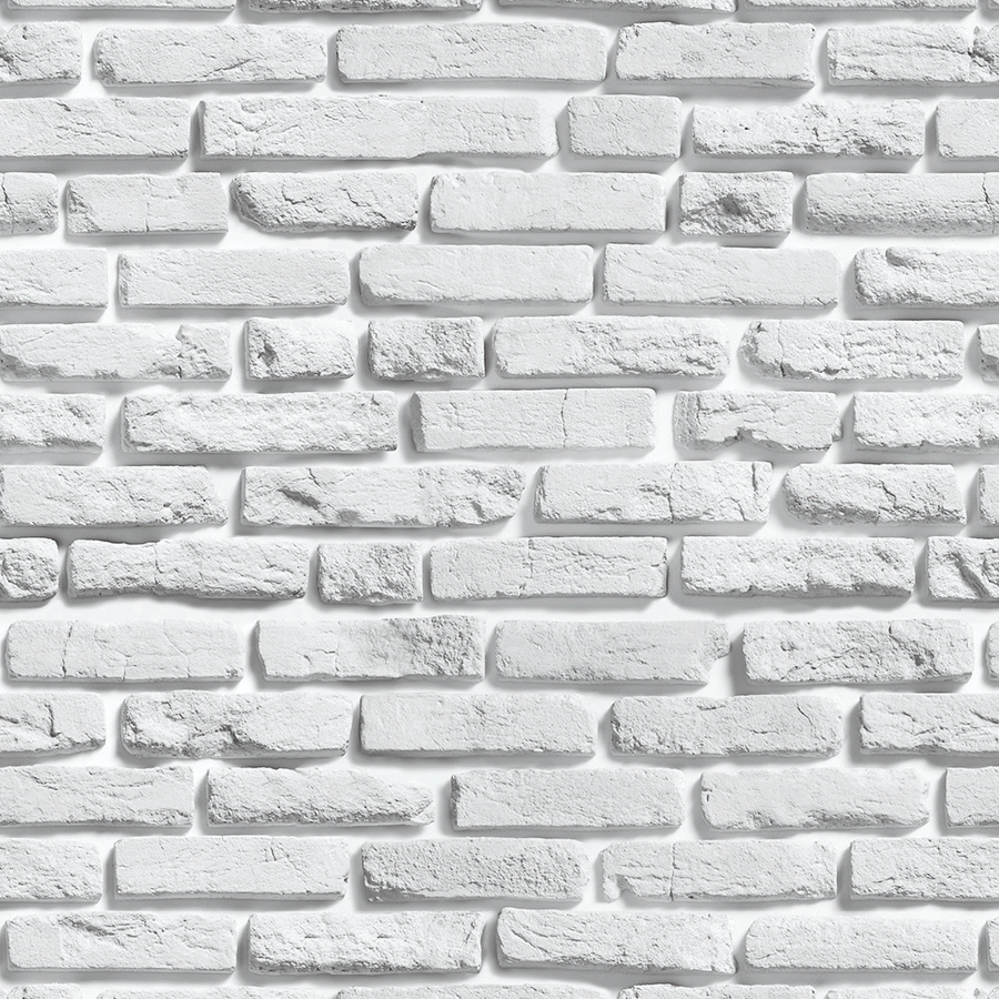 Papel De Parede Adesivo Tijolinho Branco Gelo com Sombras Cinza Efeito 3D Adesivo Lavável