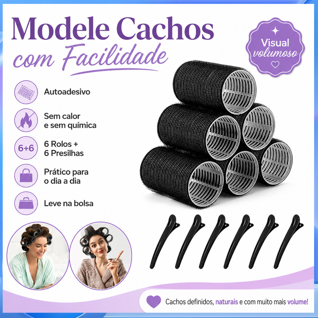 Perm-livre auto-adesivo curling ferramenta útil doméstico fofo cabelo curling rolo clipe conjunto