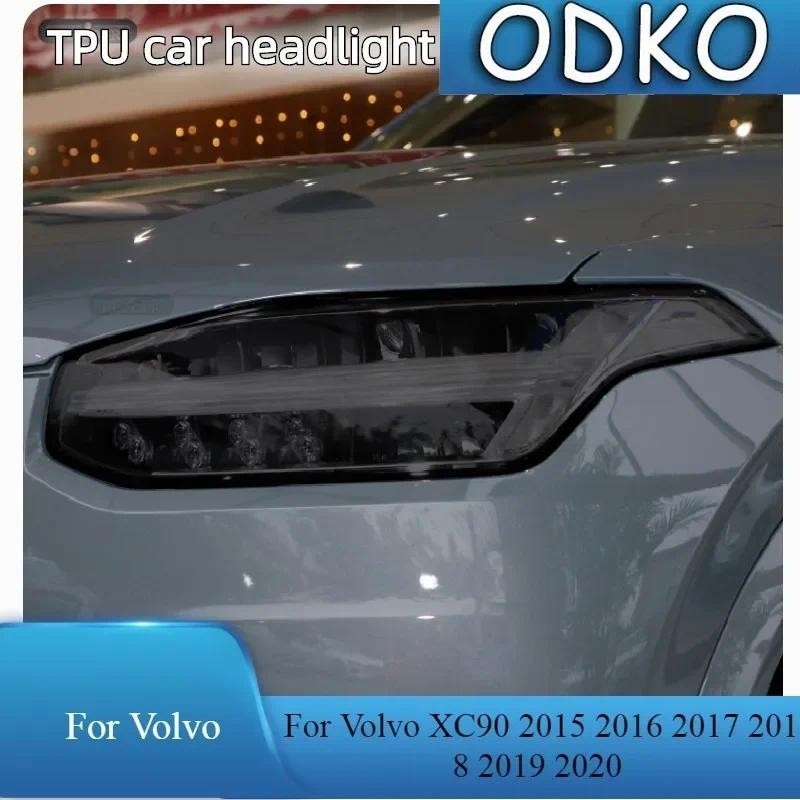 Para Volvo XC90 2015 2016 2017 2018 2019 2020 Farol Do Carro Película Protetora Fumaça Preto Transparente TPU Luz Adesiv