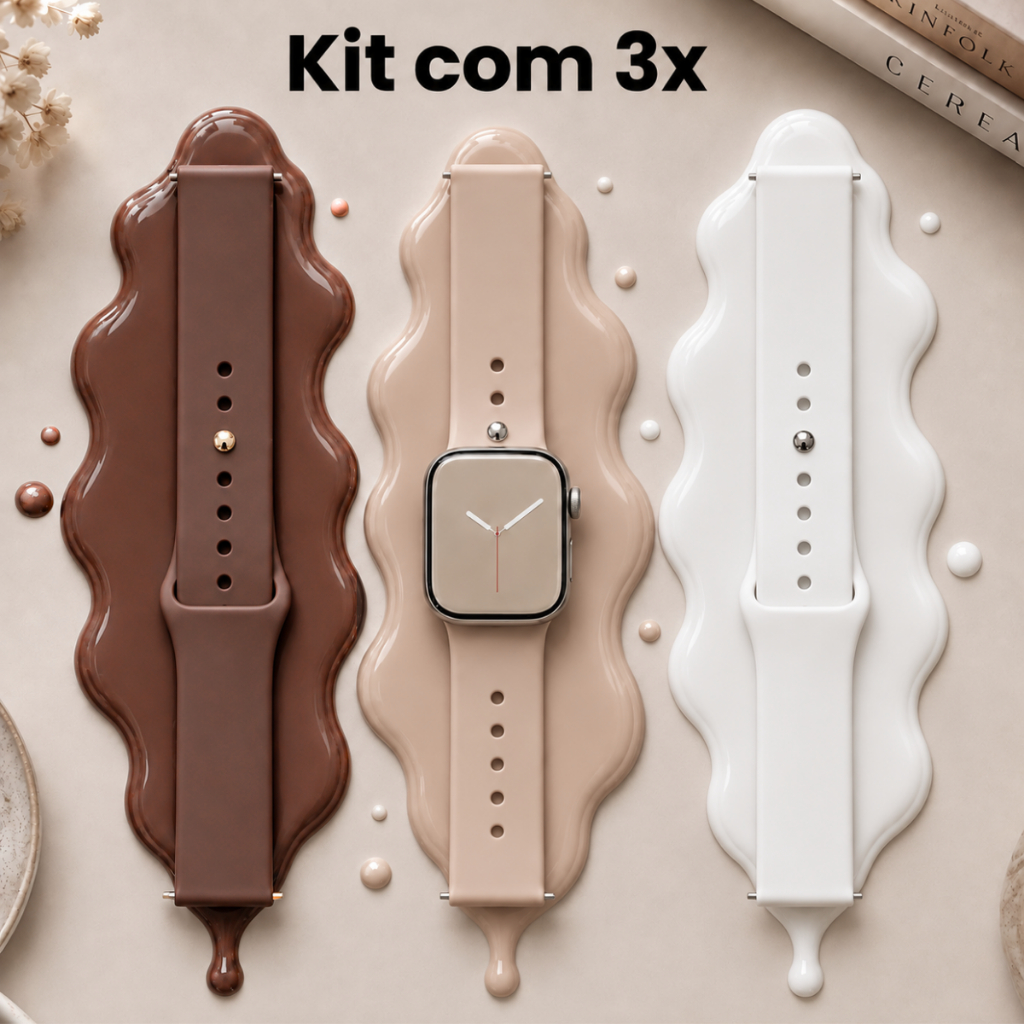 Kit 3x Pulseiras 22mm Silicone Liso Confortável Para 22mm para Relógio BIP6/R watch5 active/R watch 5 lite/Huawei GT7 pr