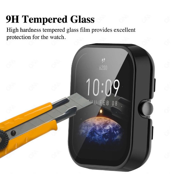 Capa Case Resistente Com Película De Acrílico Para Amazfit Bip 3 e bip3 pro