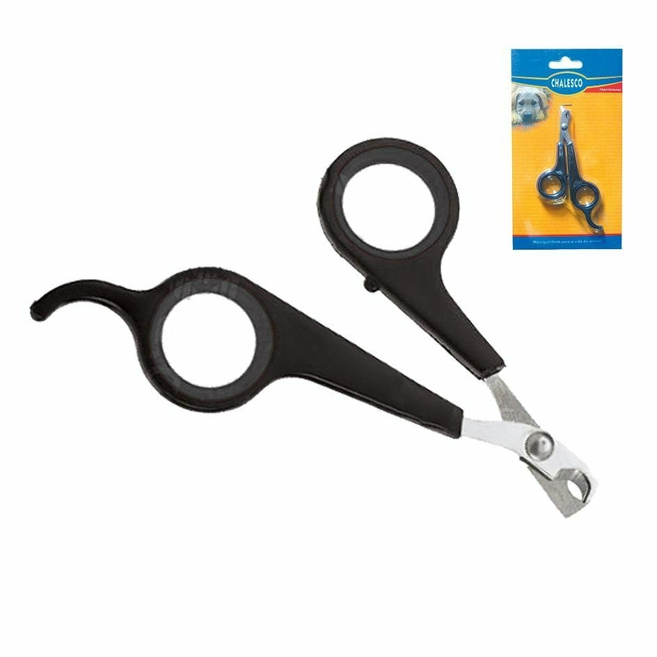 Cortador de Unha Pet Tesoura Soft Tipo Guilhotina Cabo Plástico Professional 11,5x5,5cm Chalesco