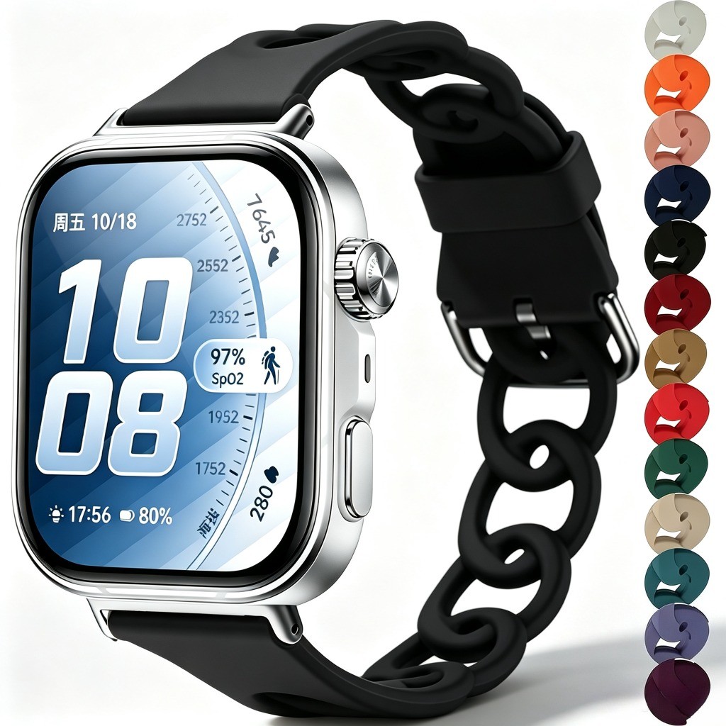 Pulseira Esportiva De Silicone Para Huawei Fit 5 Fit5Pro Relógio 4/4Pro 3 Respirável Macia Link Band Fit4 3 Substituir