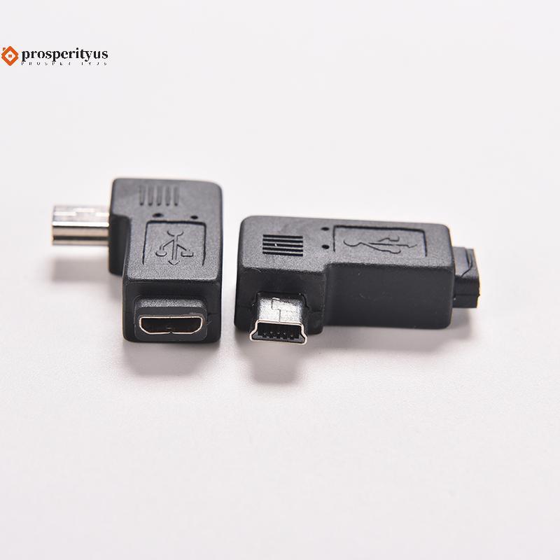 [PPTS] USB Micro 5Pin Fêmea Para Mini 5Pin Macho Conversor Adaptador De Ângulo De 90 Graus