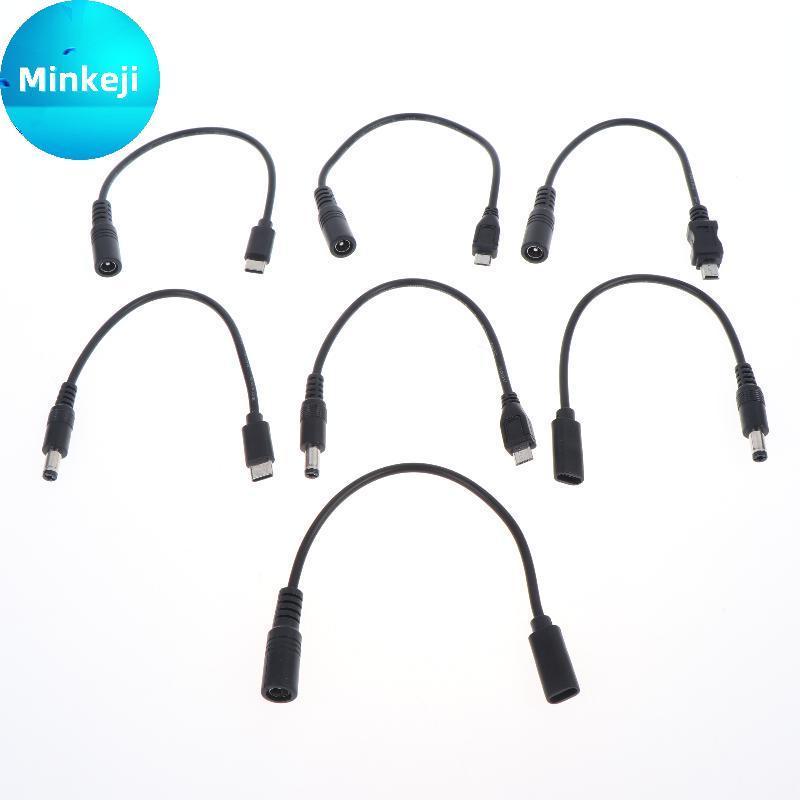 Milleji 5.5x2.1mm Cabo De Alimentação DC Fêmea Para Tipo C Micro Mini USB Macho Conector Laptop Adaptador De Telefone br