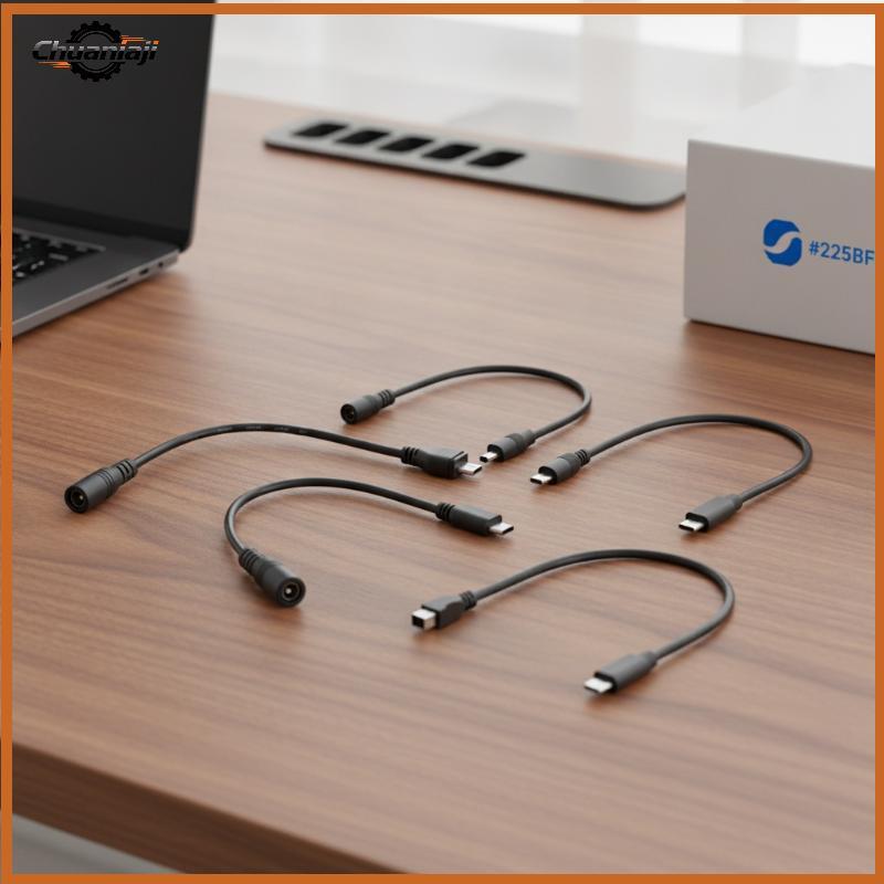 Chuaniaji Universal 5.5x2.1mm Cabo De Alimentação DC Fêmea Para Tipo C Micro Mini USB Macho Plug Pequenas Eletrônicos Do