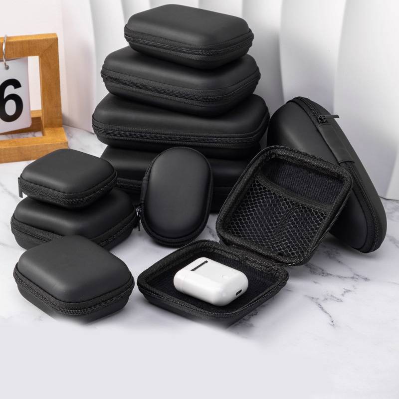 BG > Portátil Mini 3C Hard Shell Digital Gadgets Armazenamento Bolsa Couro Artificial Fone De Ouvido Cabo De Dados U Dis