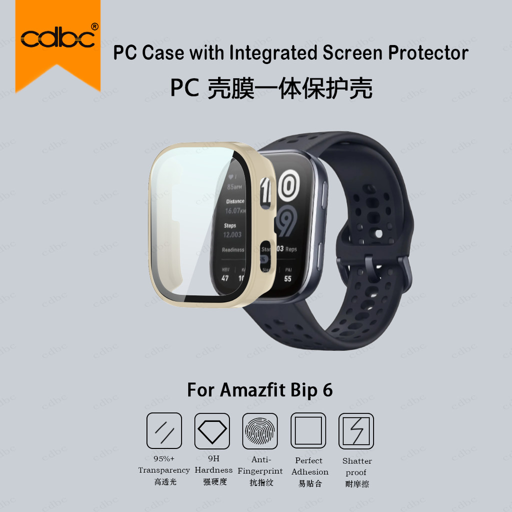 Capa Multifuncional cdbc PC Com Vidro Temperado Para Amazfit Bip6 Bip5 Bip Max , Protetor De Tela Cheia , Resistente A A