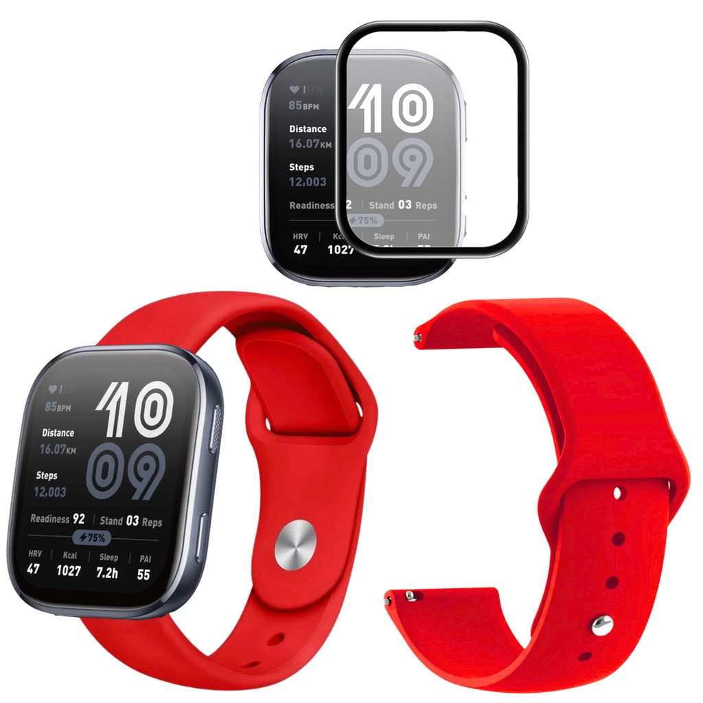 Pulseira ajustável Para amazfit bip 6 + película silicone 3d