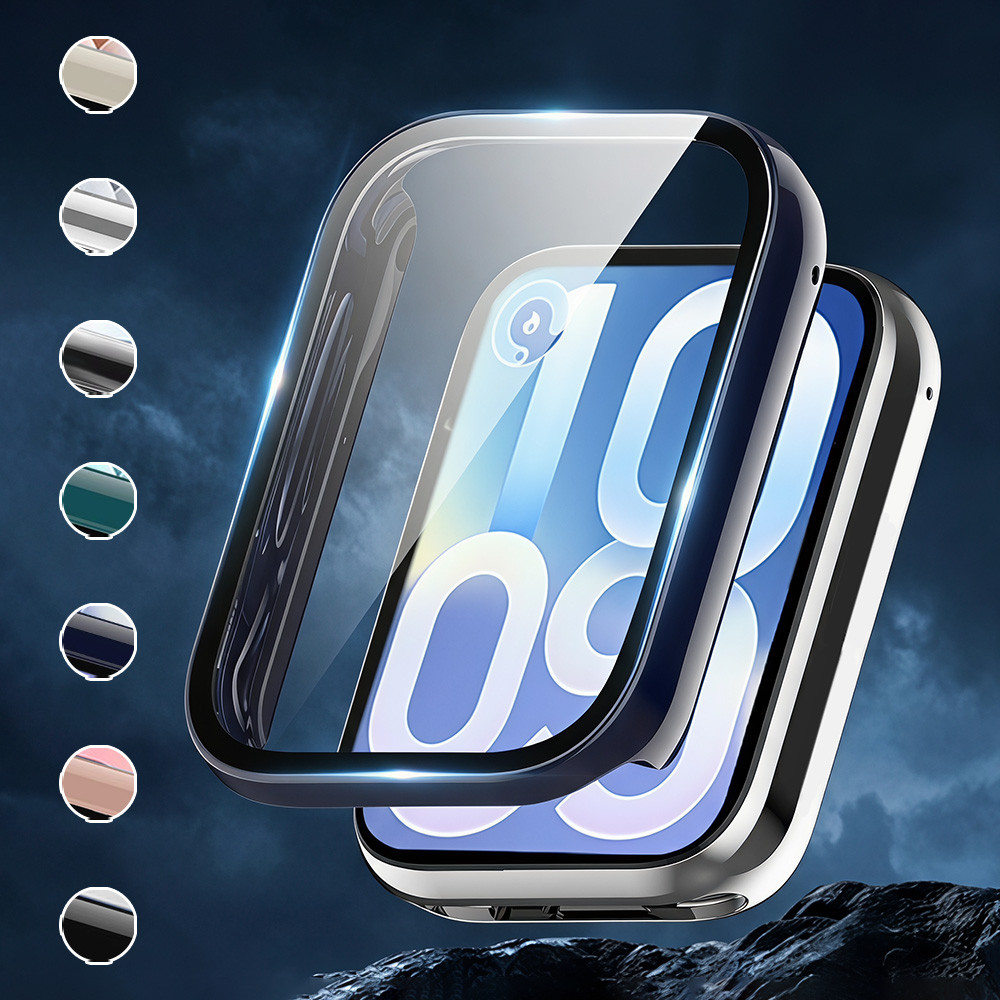 Capa De PC De Vidro Temperado Para Mi Band 10 9 8 Pro Anti-Riscos Cobertura Completa Shell Bumper Protetor De Tela Acess