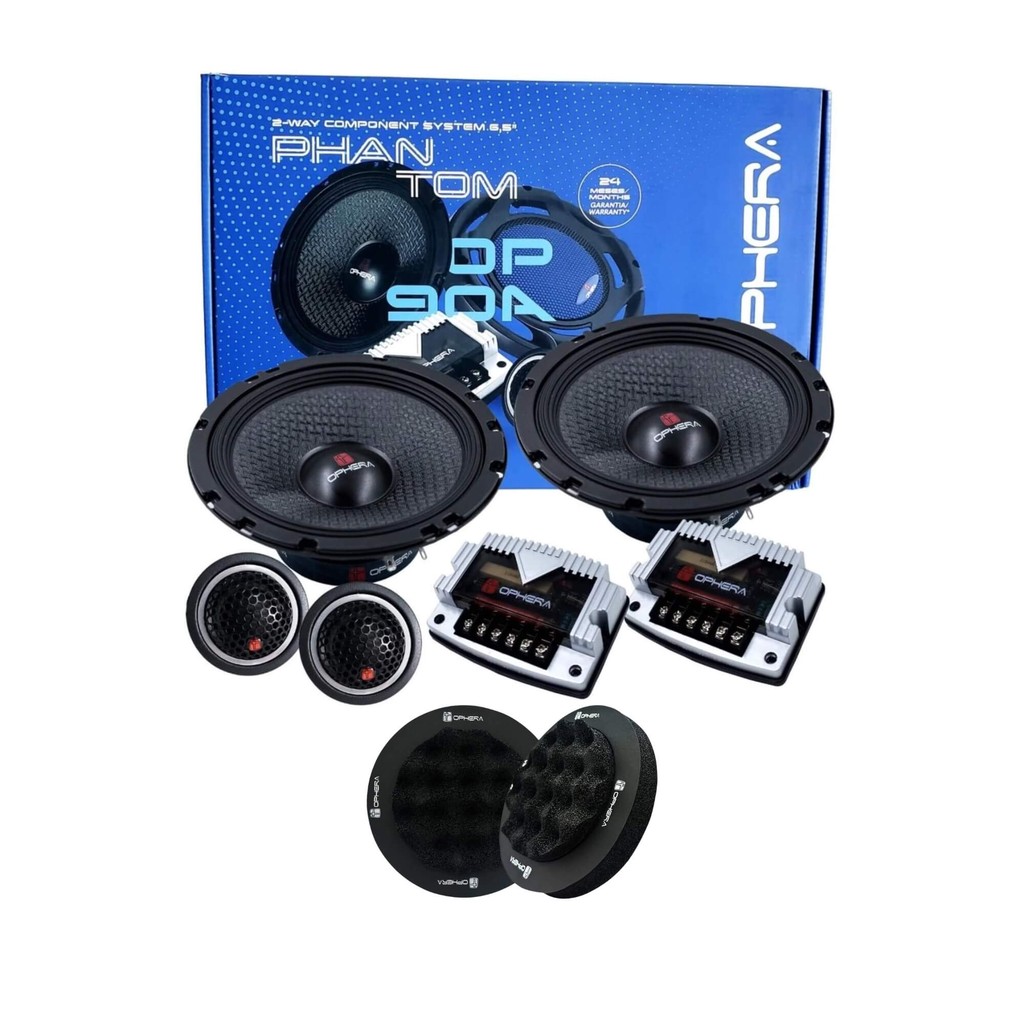 Kit Som Ophera: Kit 2 Vias OP90A 180W + Anel Acústico Phantom Sound Rings Espuma 6,5