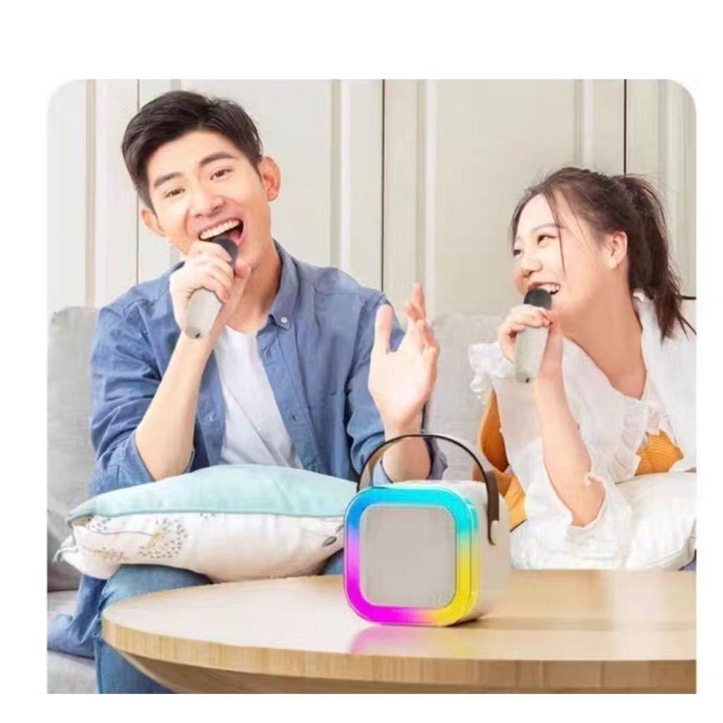 Alto-Falante bluetooth Karaoke Microfone Duplo Sem Fio
