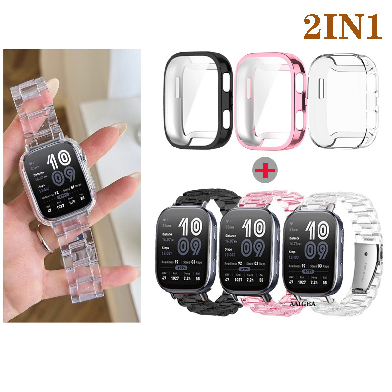 Capa Protetora 2 Em 1 + Pulseira De Relógio Adequada Para Huami Amazfit Bip 6 Resina De Tela De TPU Macio