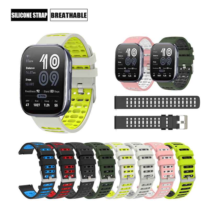 20mm/22mm Bandas Moda Esportes Pulseira De Silicone Para Huami Amazfit Bip Max / Bip 6/5/Unidade/3 Pro Su Lite